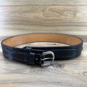 DON HUME Duty Belt 32 Black Leather 2.25 in Oklahoma USA Made